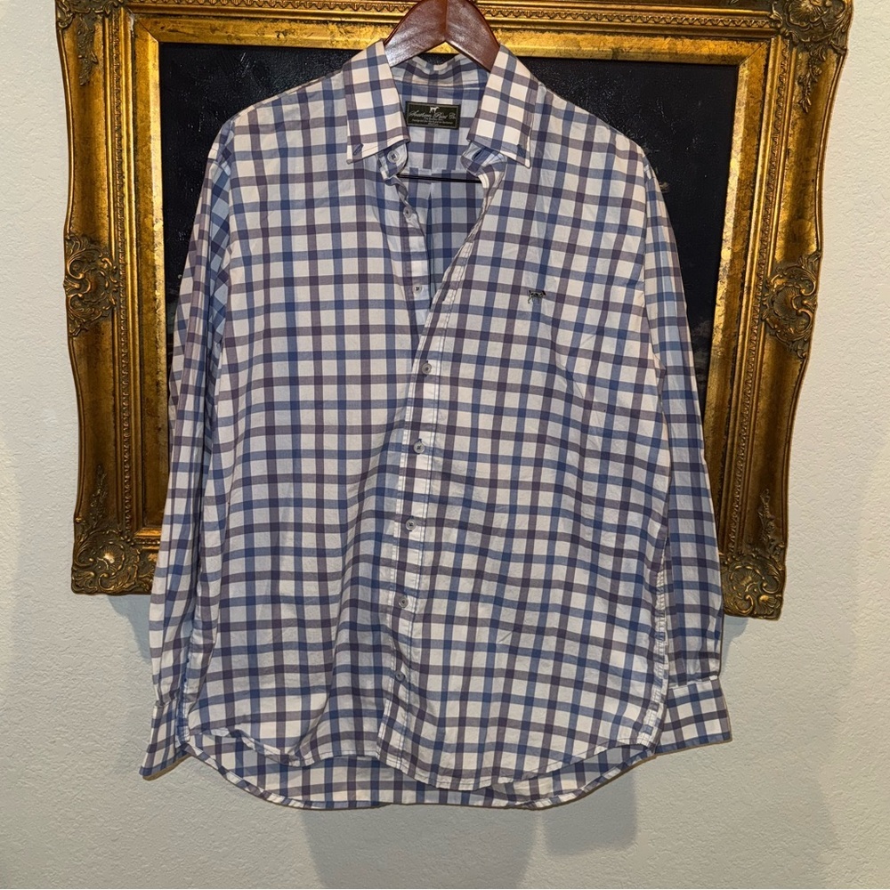 Southern Point Co. The Hadley Men’s Purple Blue Checkered Dress Shirt Size M